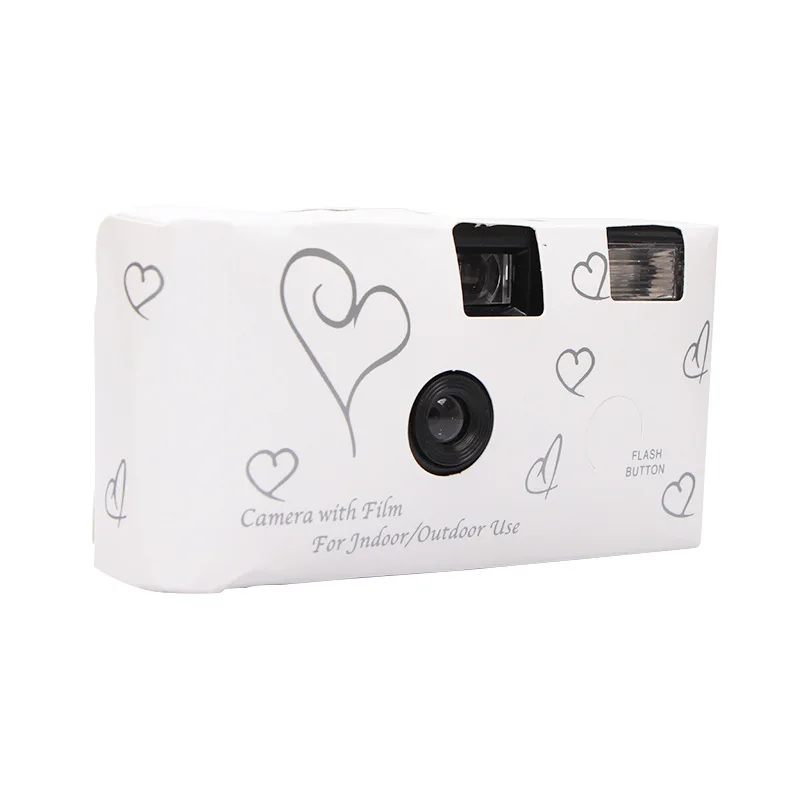 Customizable custom 35mm disposable film flash camera with film