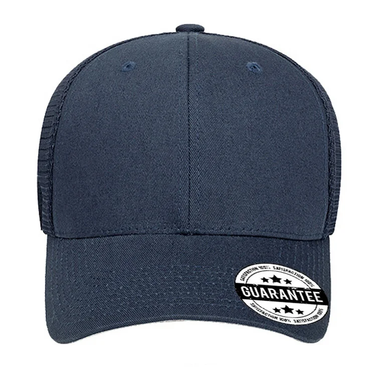 Solid Color Mesh Cap Blank Cotton Classic 6 Panel Trucker Hats With Custom Logo