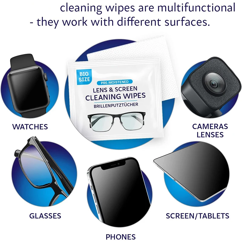 Custom Optical Glasses Cleaner Wipes Pre Moistened Spectacle Lens Cleaning Wipes For Eyeglasses