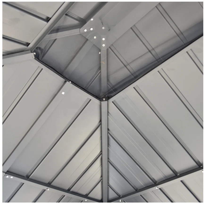 Aluminum  Steel Roof Hard Top Gazebo 10x13ft Permanent Gazebo 3x4.2m Pavilion House
