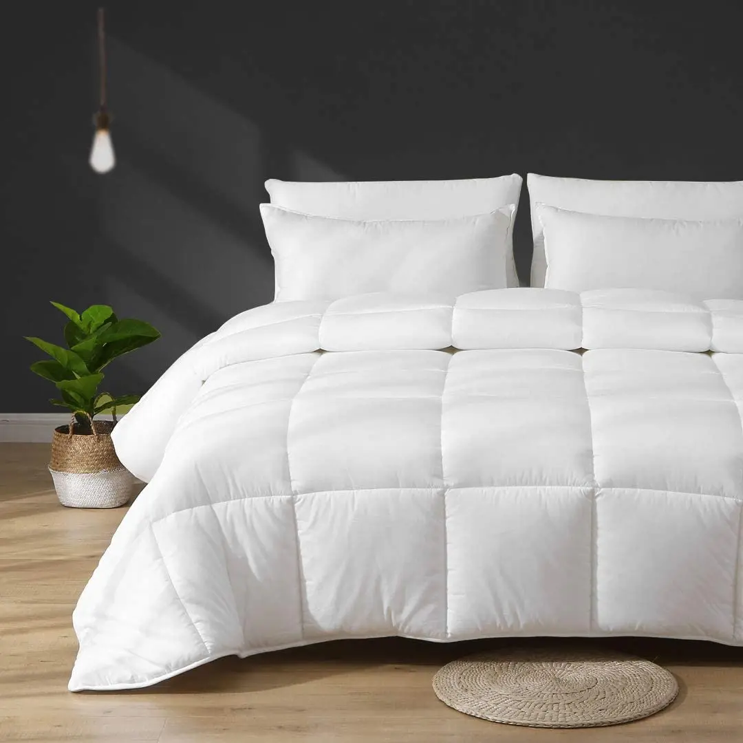Hot Sale All-Season White Cotton Comforter Set Fluffy Luxury Goose down Filled Duvet Cover Flat Bed Sheet Four Seasons Bedding