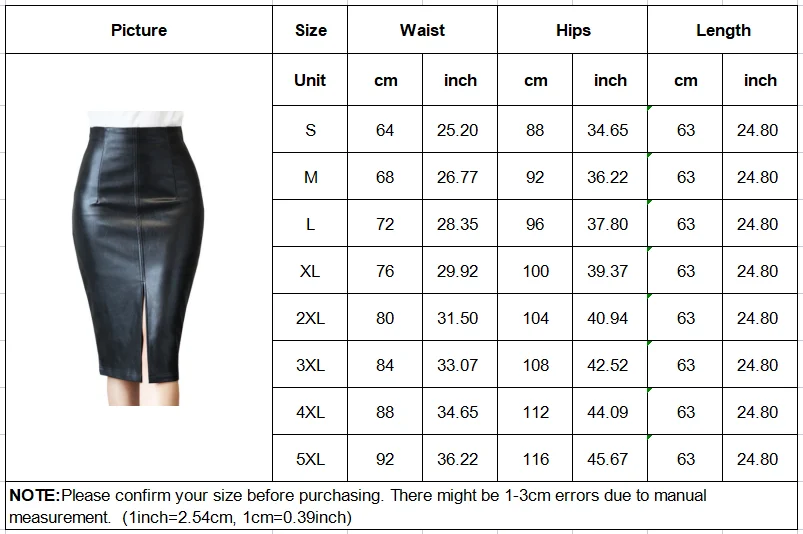 Wholesale modest skirts women office PU pencil skirts high waist leather skirt