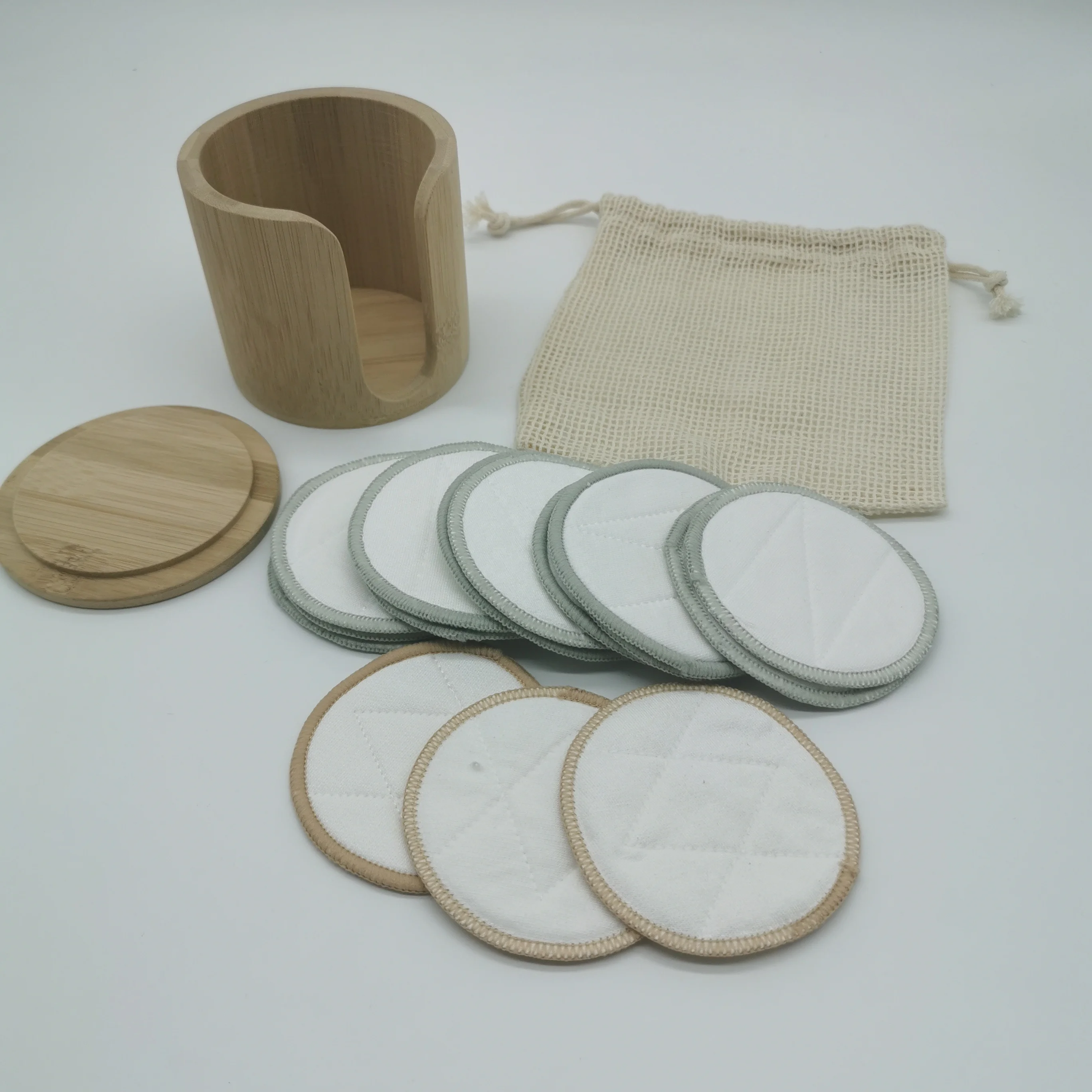
Reusable bamboo facial cotton pads bamboo make up remover pads face pads with custom packing 