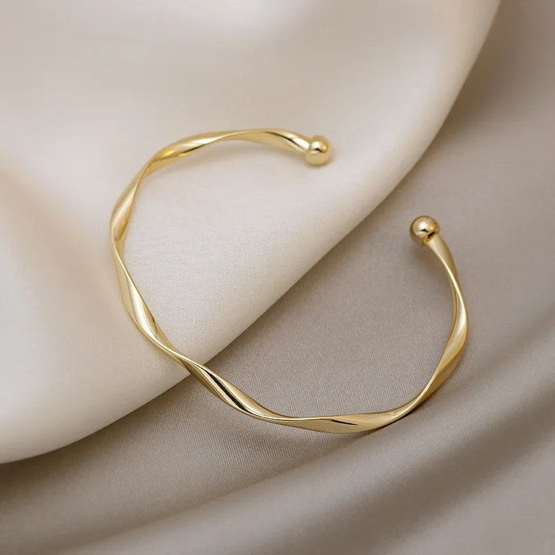  Gold Color Metal Chain Link Creative Adjustable Bracelet Bangle 2021 New Fashion Punk Women