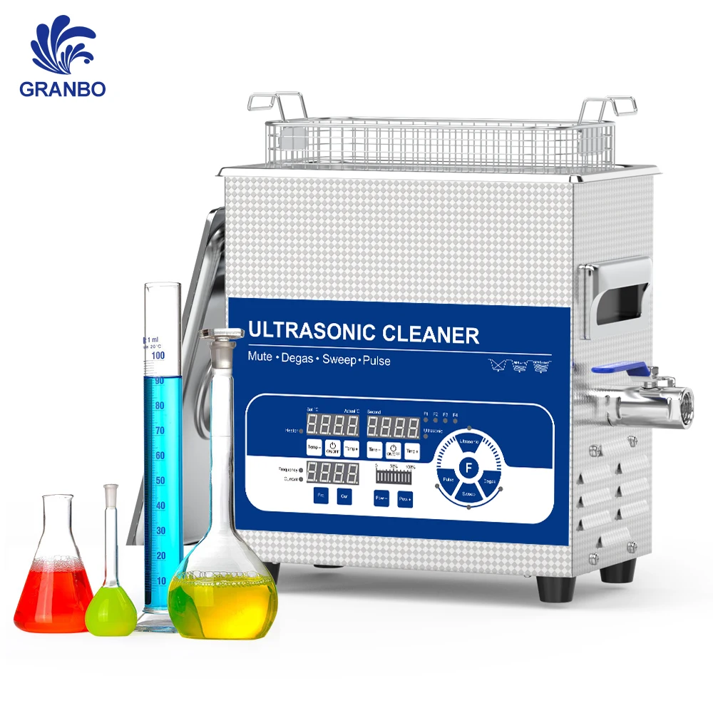 GRANBO 3L Dual frequency Lab Ultrasonic Cleaner 28K 68K 80K 120K 40K With Sweep Pulse Degas For Emulsification Dispersion