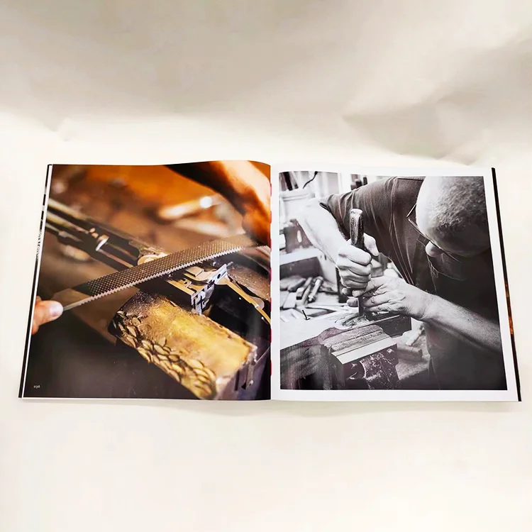 custom printing service color A4 hard cover picture libros magazine journal book with box set