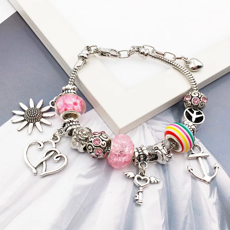 Clasp Bail Beads Charms Tibetan Metal Bail Tube Beads Loose Spacer Bead Hanger Charm for Jewelry Making DIY Necklace Bracelet