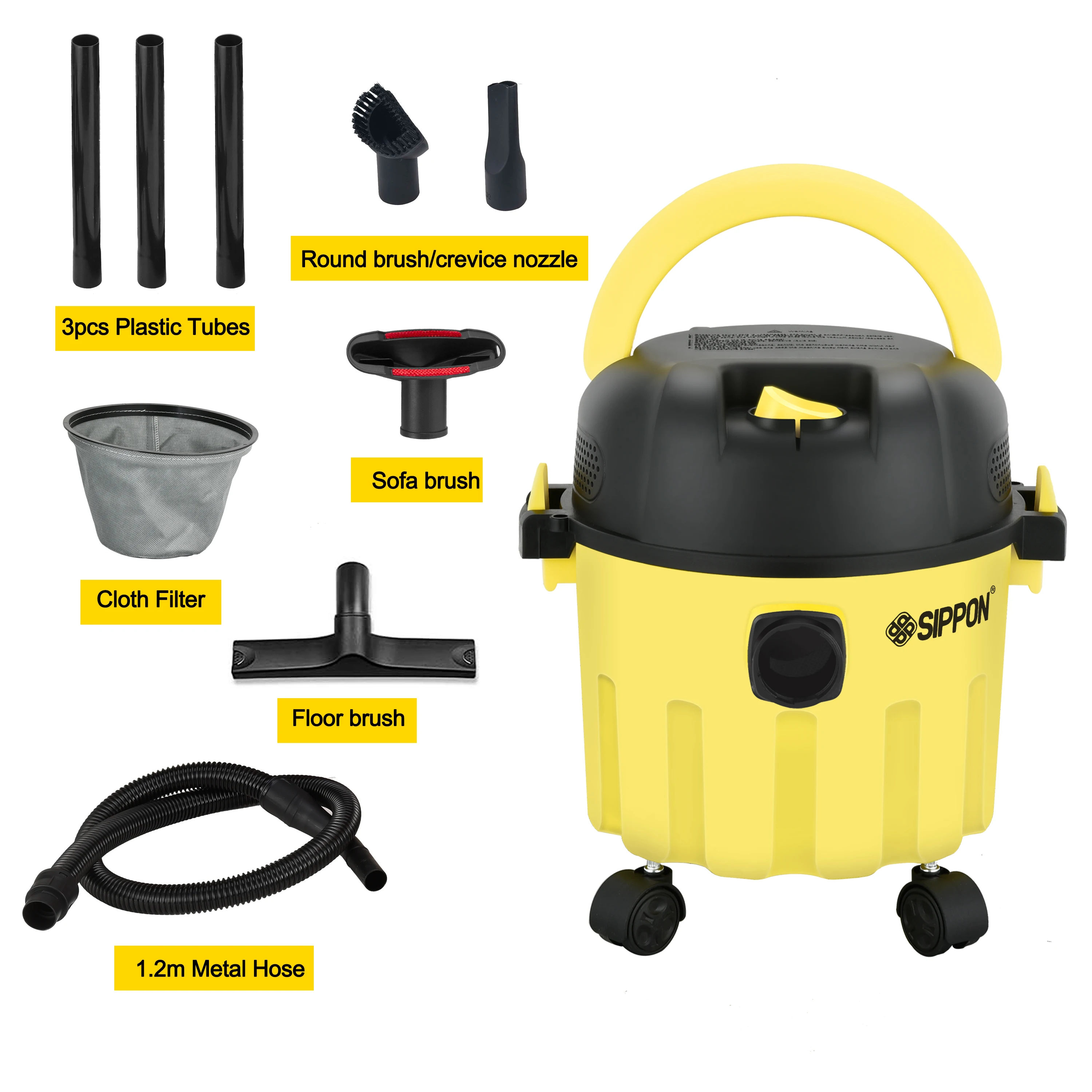 Car Construction Vacuum Cleaner Brush Electric Plastic Wet and Dry Vacuum Cleaner Free Spare Parts Cyclone Vacuum with Bag 1000