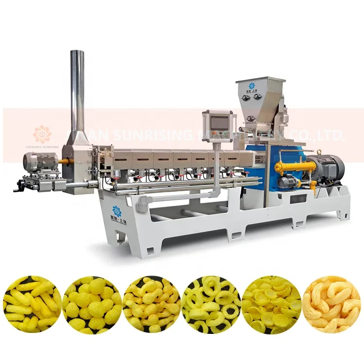 Corn Chips Frying Snack Kurkure Bugle  Machine Production Line Corn Snack Food Processing Machine Puffed Flower Snacks Machine