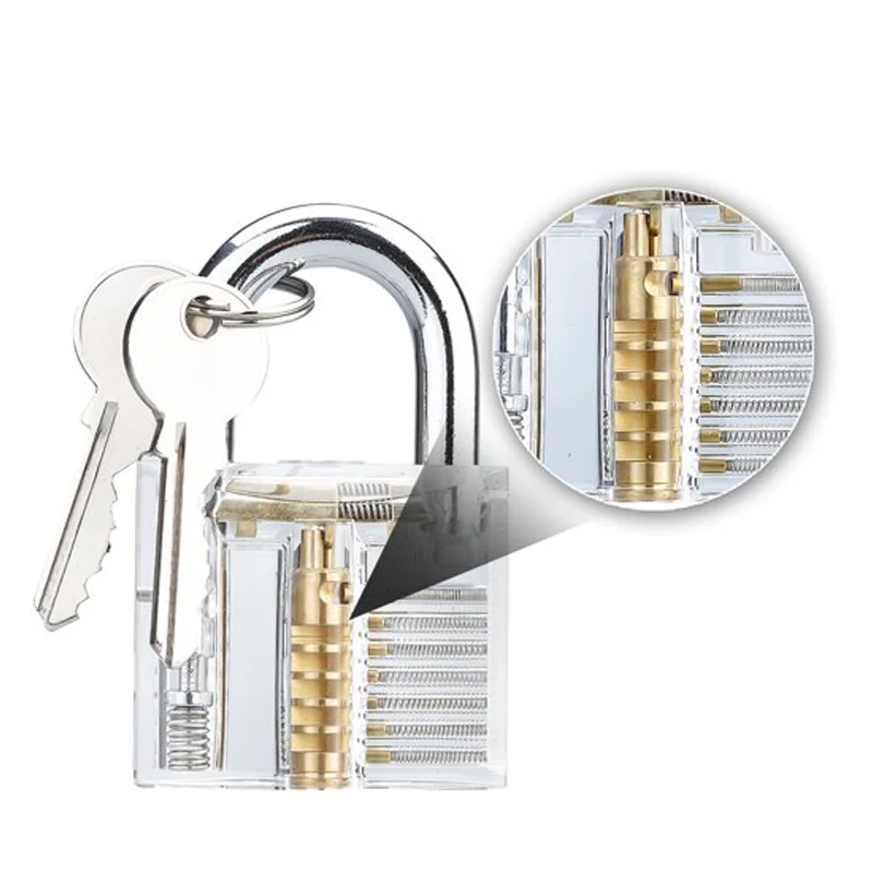 Wholesale 24 Pcs James Bond 007 Credit Card  Unlocking Car Importer Transparent Practice Padlock Lock Pick Set