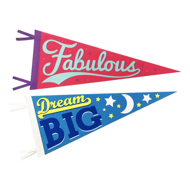 Top Sale high quality mall event custom sublimation felt pennant flag