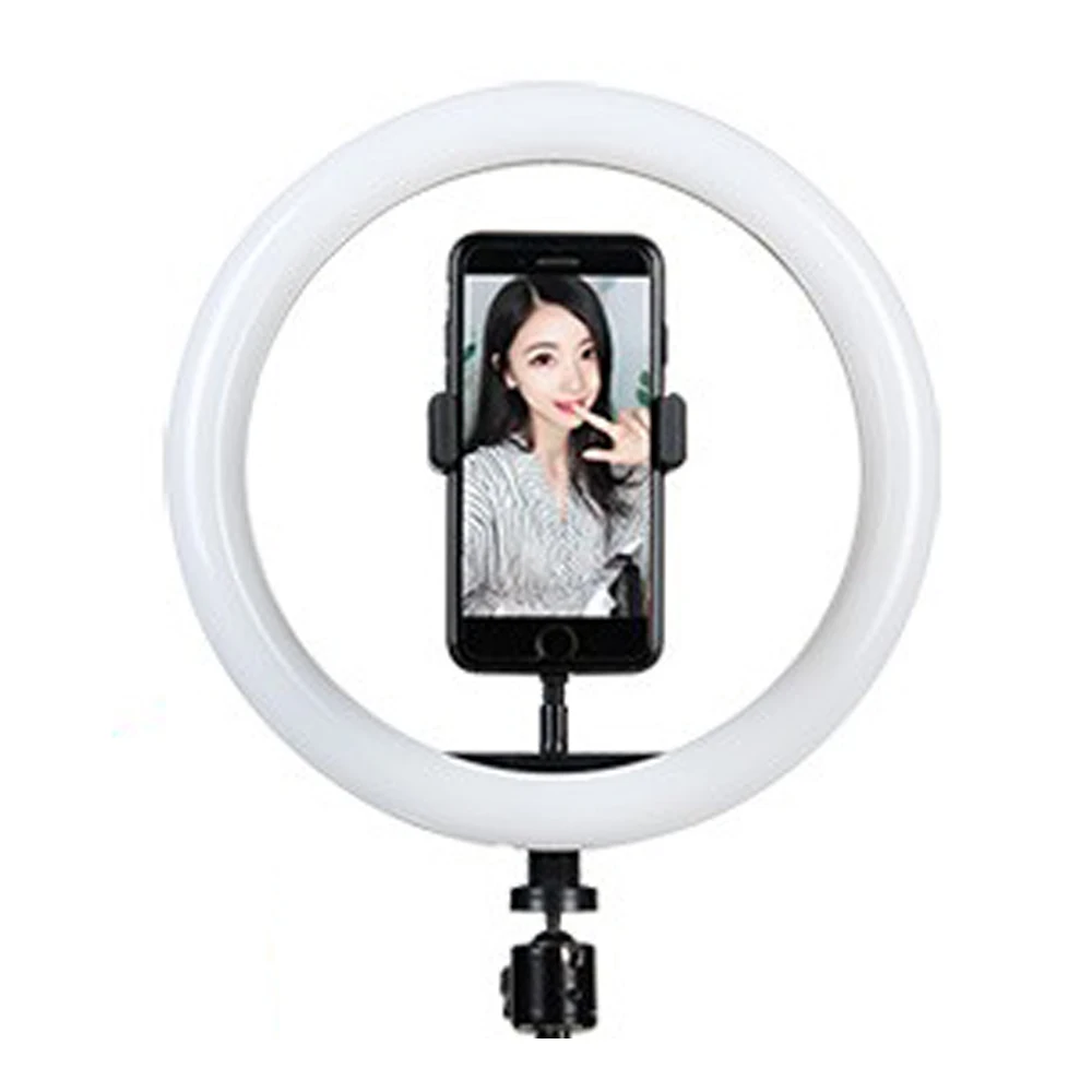 
10 inch LED Ring Light with Tripod Stand Cell Phone Holder for Live Stream Makeup YouTube Video Dimmable Beauty Ringlight 