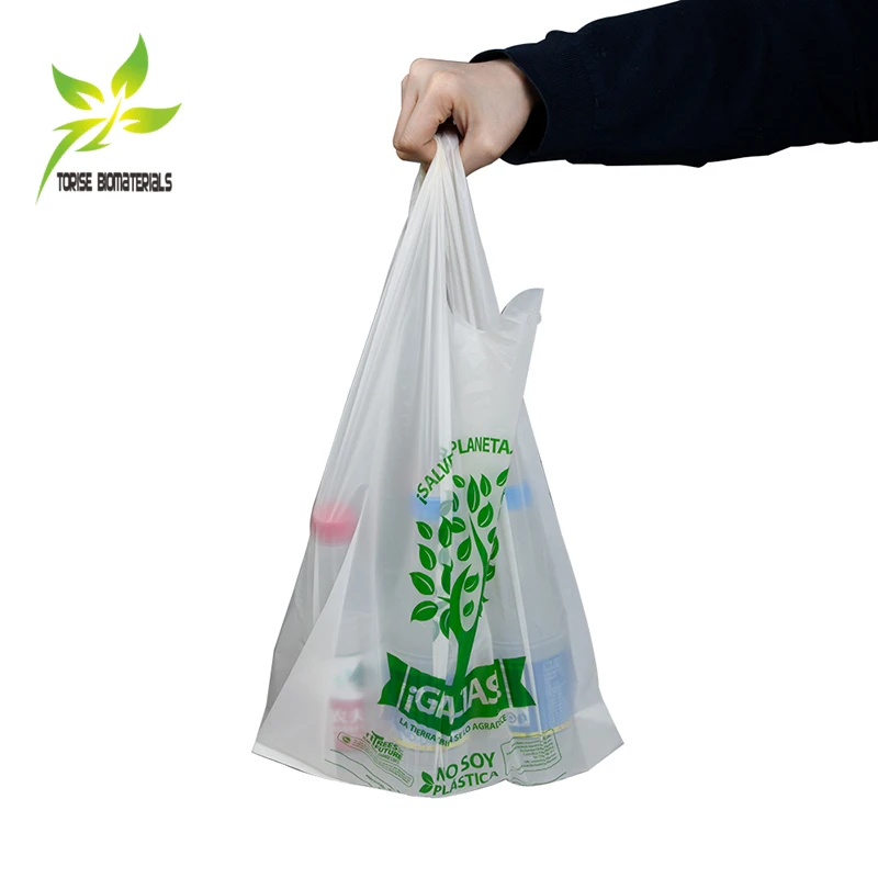 BSCI Certified Custom Printed Heat Seal Biodegradable T-Shirt Packaging Bag Wholesale Compostable Vest Plastic Bags