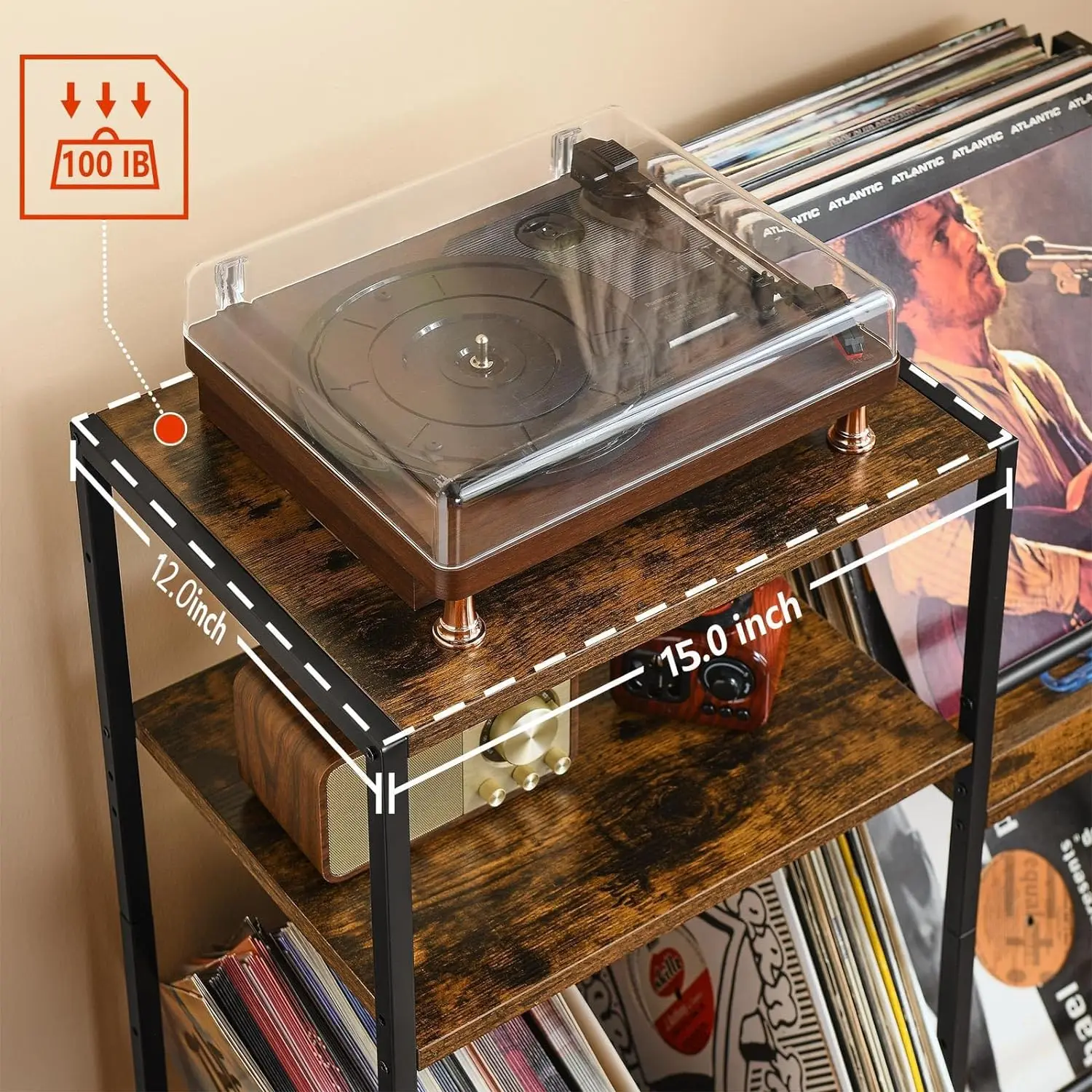 Bedroom Living Room Storage Record Table Holder Albums Vinyl Record Player Cabinet Record Player Stand
