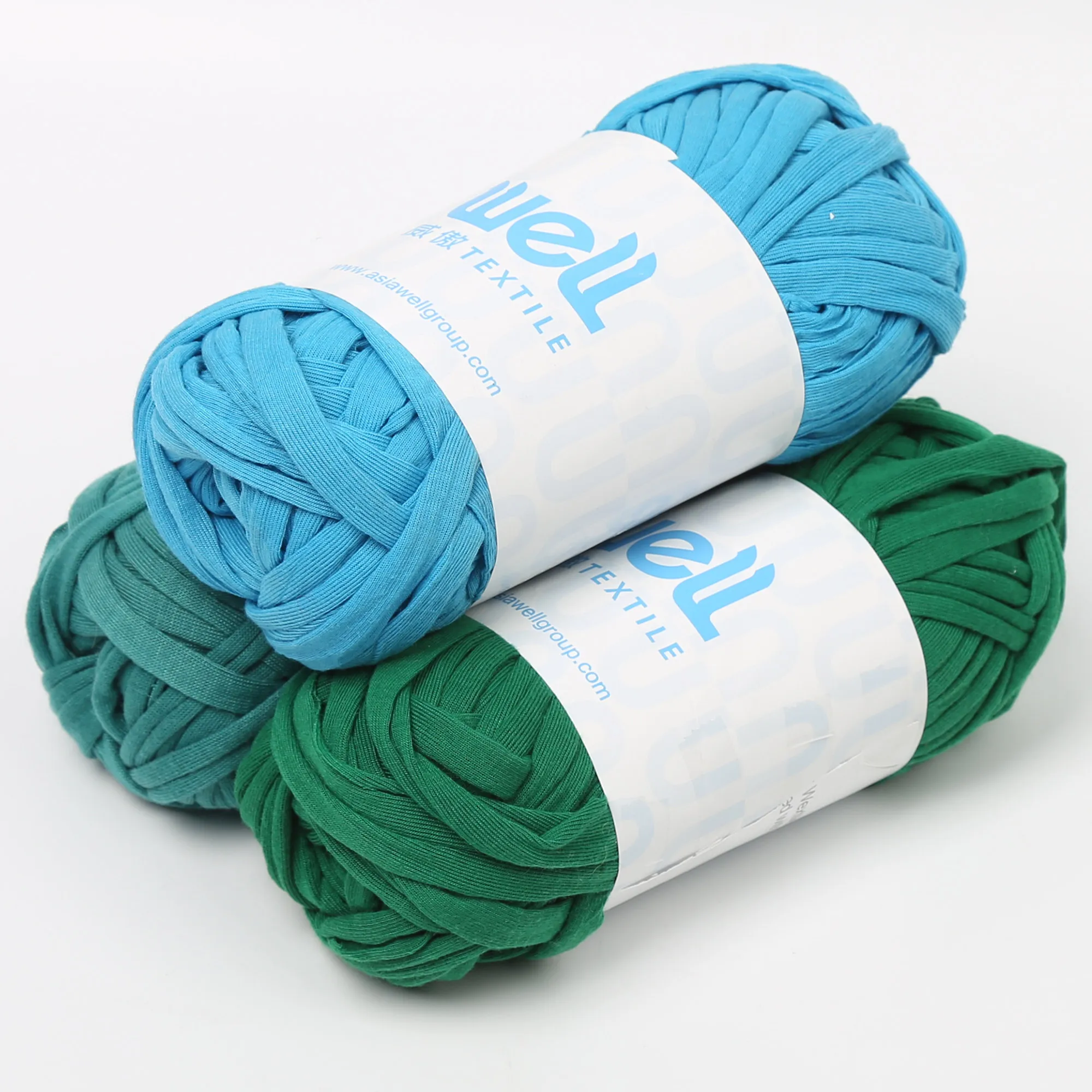 Environmental protection super soft T shirt cotton yarn with good skin ribbon yarn for hand knitting