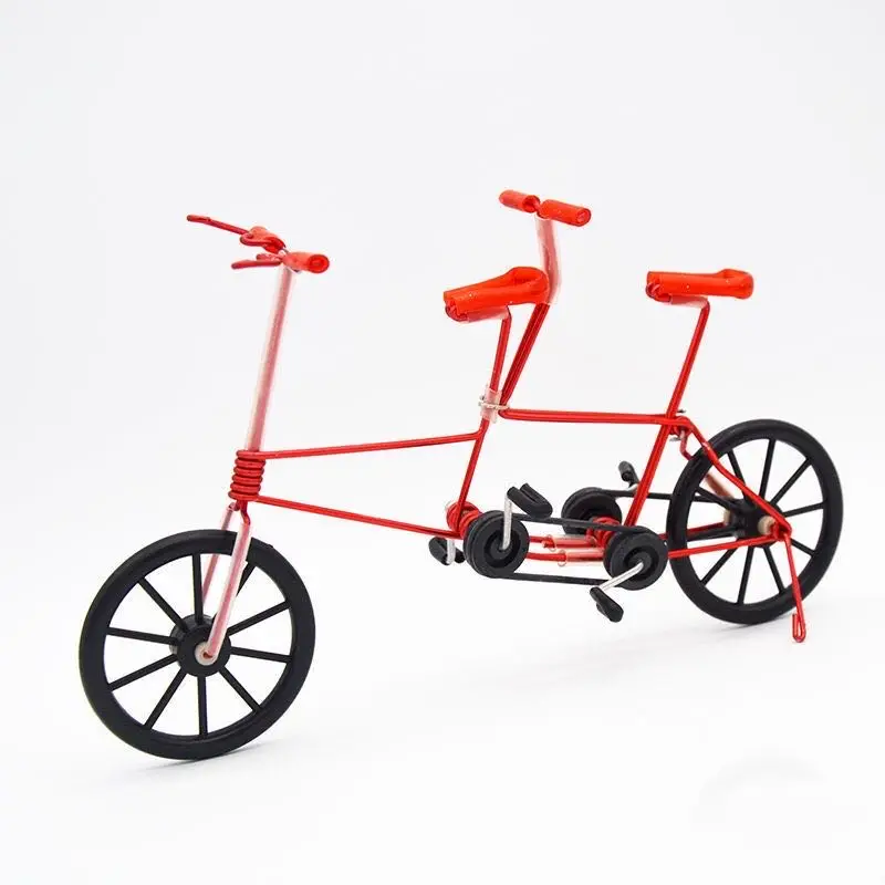 
Colorful aluminum manual handwork for two people with two seats bicycle model personalized decorations 
