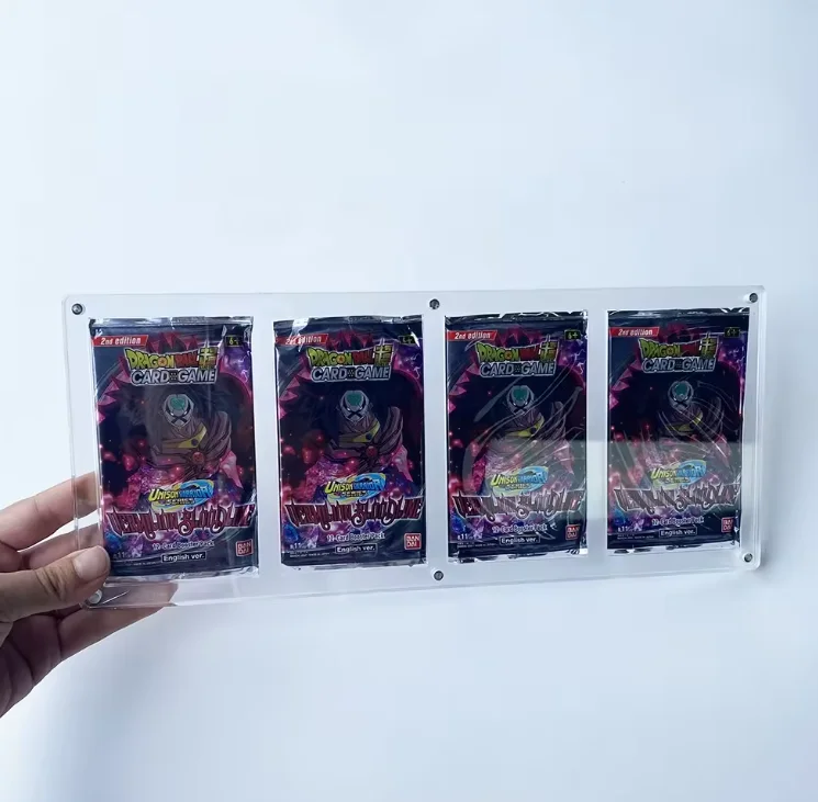 Transparent Acrylic 4 Slot Collection TCG nba pokemon Baseball Sport Trading Card Display case