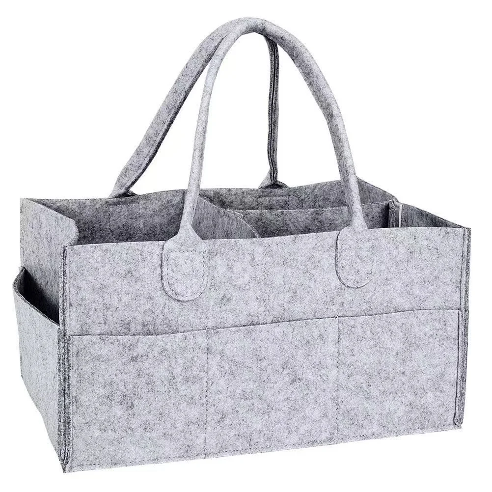 Custom Baby Portable Felt Organizer Baby Caddy Tote Diaper Bag With Large Capacity For Mommy