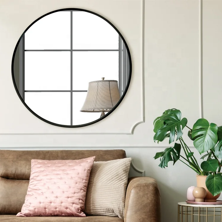 Decorative metal frame round metal rose gold wall mirror customized factory direct sale stainless steel round frame wall mirror