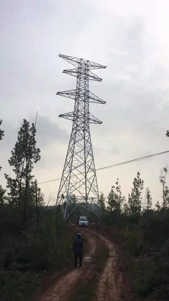 
220KV Steel Lattice electric power angular tower 