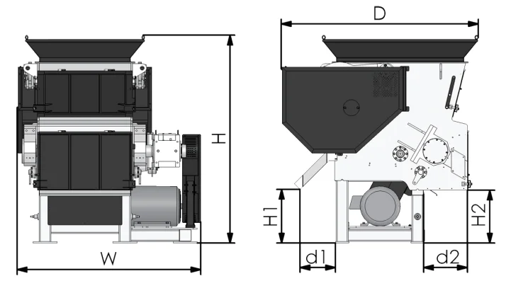 HUARE HSM12045 Power Large Scale Plastic Recycling Equipment Shredder Crushing Granulator Crusher Machine For PP PE PVC PC