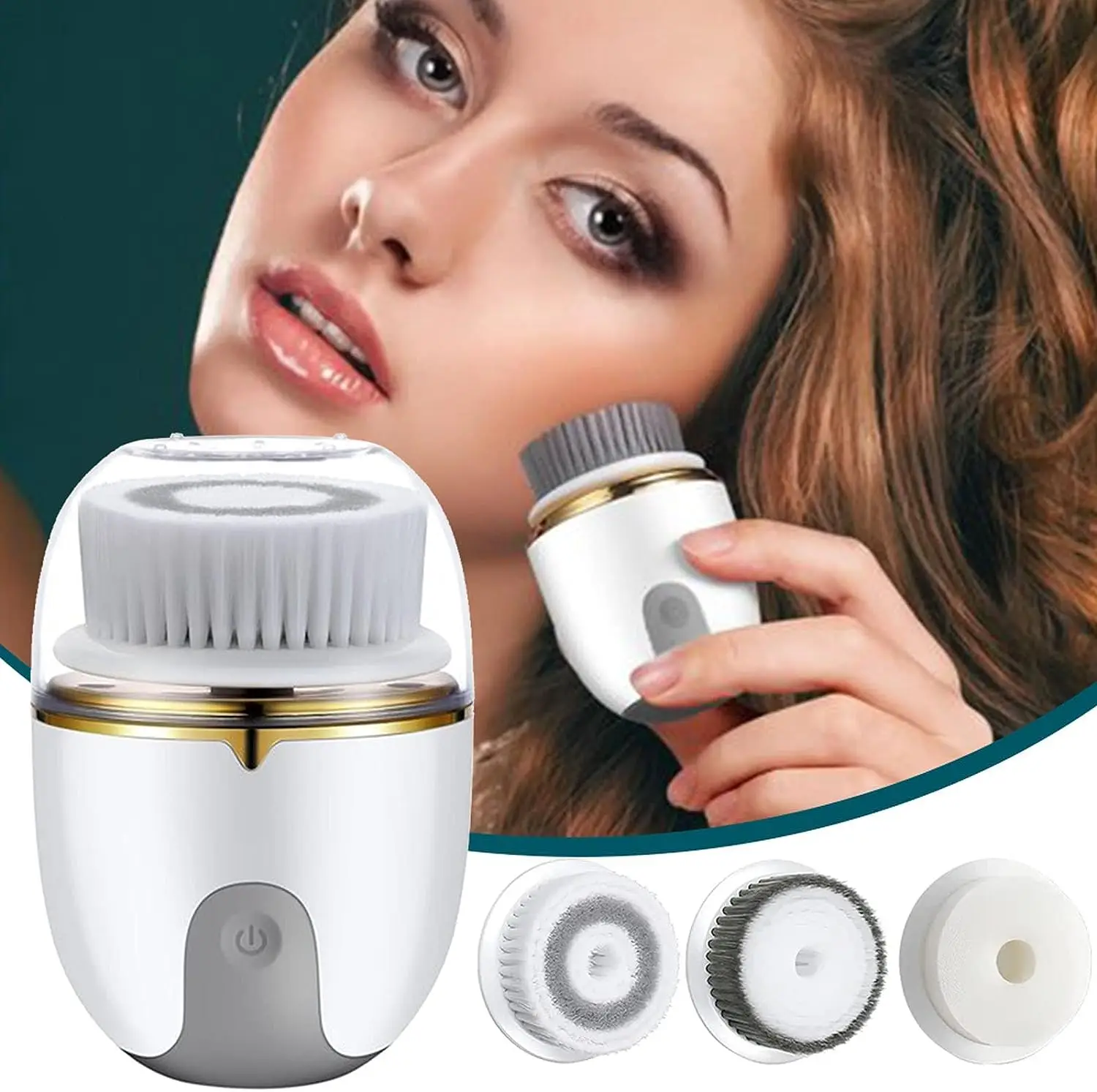 Customized Logo Sonic Facial Cleansing Brush Waterproof Face Scrubber Rechargeable Face Brushes Face Cleaner USB Charge Silicone