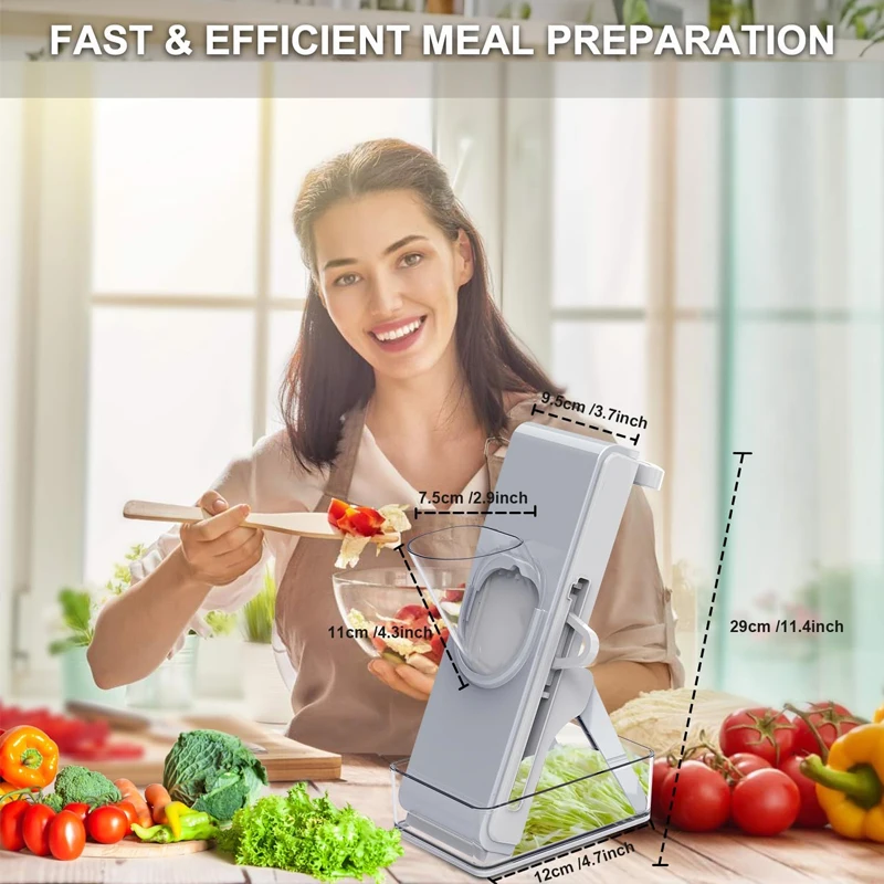 Kitchen Tools Mandolines Slicer Fruit Manual Vegetable Slicer French Fry Cutter Multifunctional Vegetable Chopper with Container