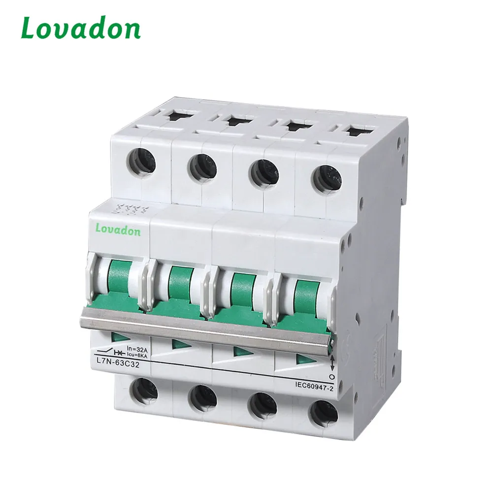 4 P MCB 220 V 380 40A 50A 10KA L7 L7N серии миниатюрный выключатель