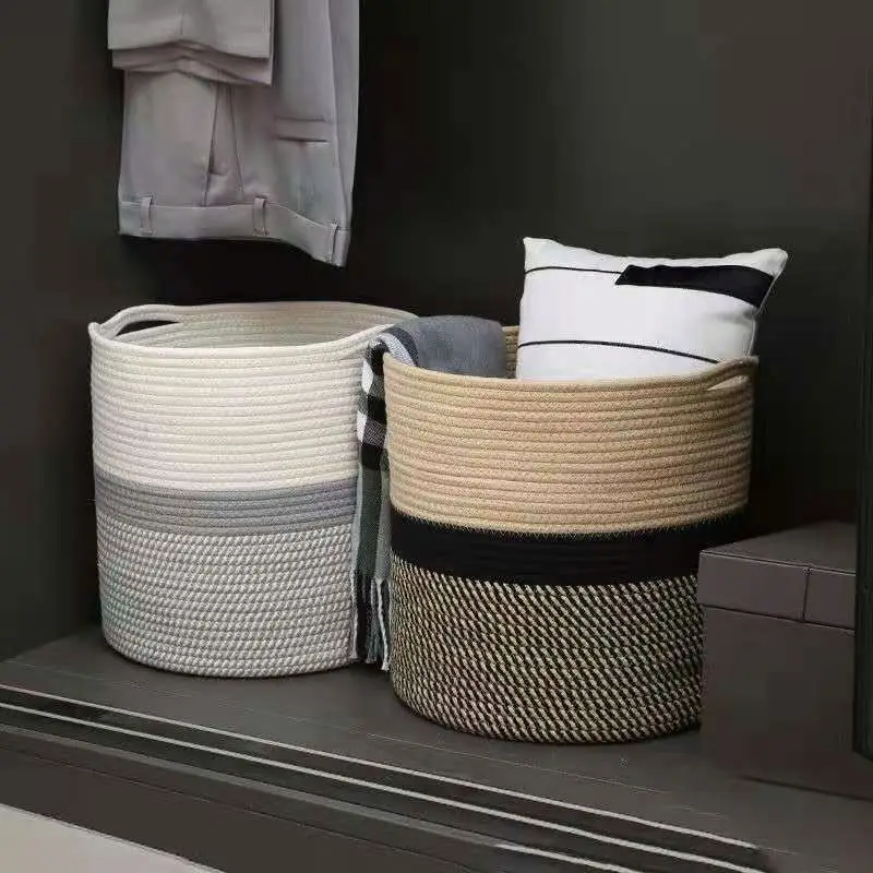 Best-Selling Multi-Function Storage Basket Fashion Simple Storage Cotton Rope Basket