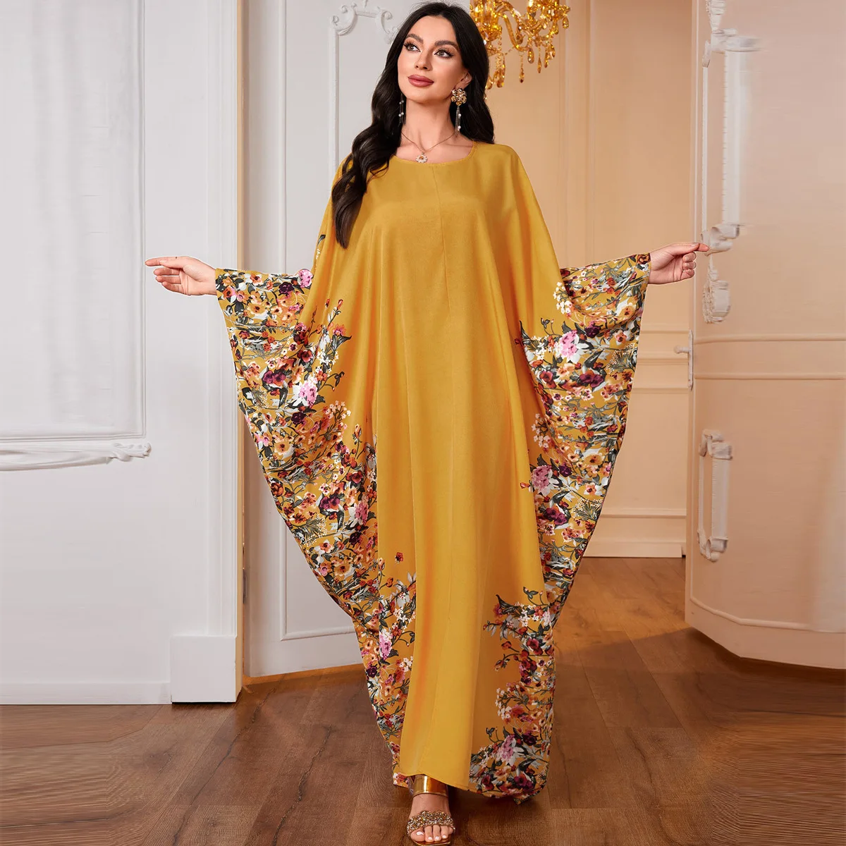 Zandy OEM & ODM один размер Полиэстеровые платья макси мусульманские женские носимые халаты абайя стиль платье с рукавами летучей мыши Исламская одежда