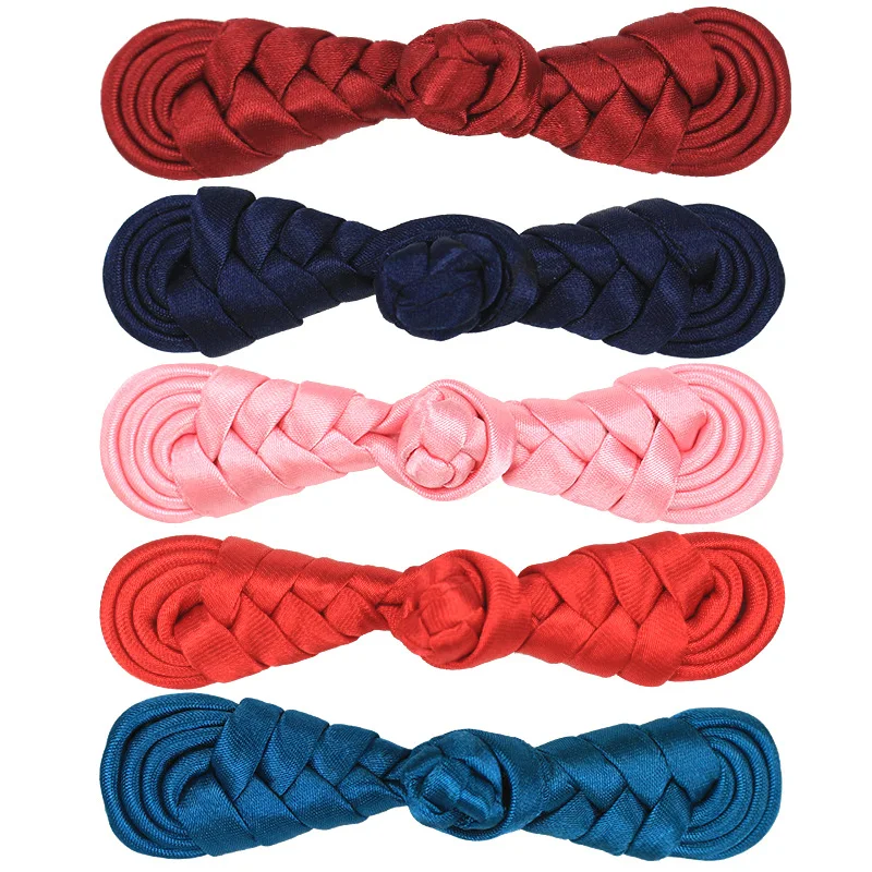 Handmade Flower Frog Button Chinese Knot Woven Fabric Covered Button DIY Clothing Garment Accessories