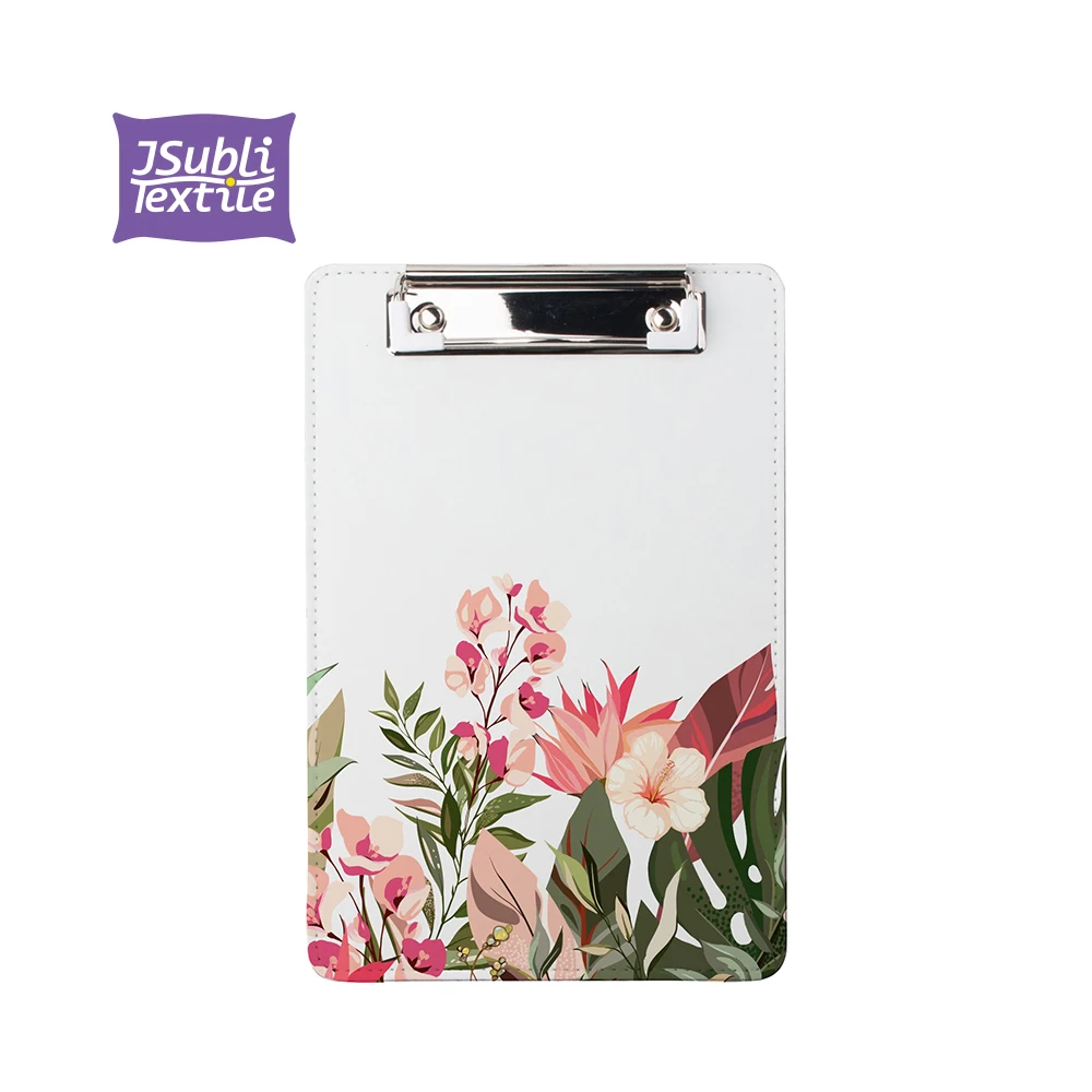 Оптовая продажа, индивидуальные сублимационные заготовки Bestsub, Размер A5, белая папка для документов из искусственной кожи с металлическим зажимом