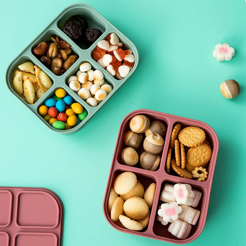 Многоразовый силиконовый контейнер для детских закусок без бисфенола А, безопасный для микроволновой печи силиконовый контейнер для хранения детского питания с крышкой