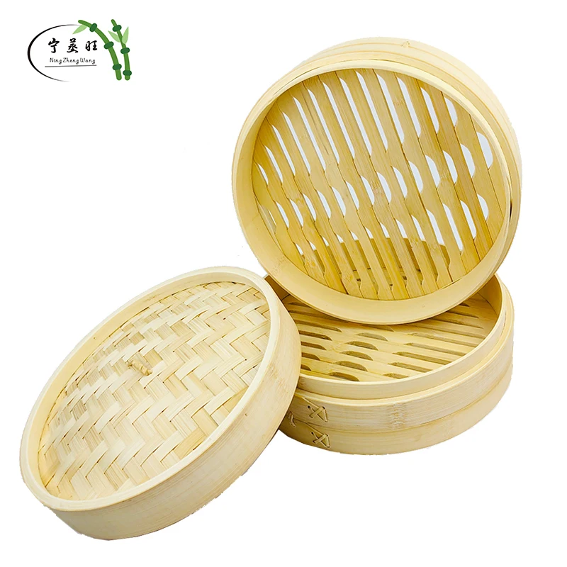 High Quality Natural Eco Basket Durable Environmental Protection Reusable Bamboo Steamer With Lid Bamboo Steamer