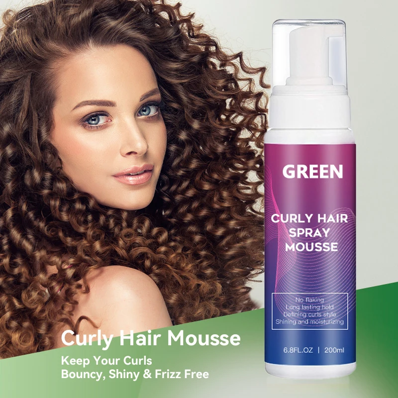 Private Label 200ML Defines Curls Extreme Hold Moisturizing Hair Styling Foam Wrap No Sticky Curly Hair Foam Mousse