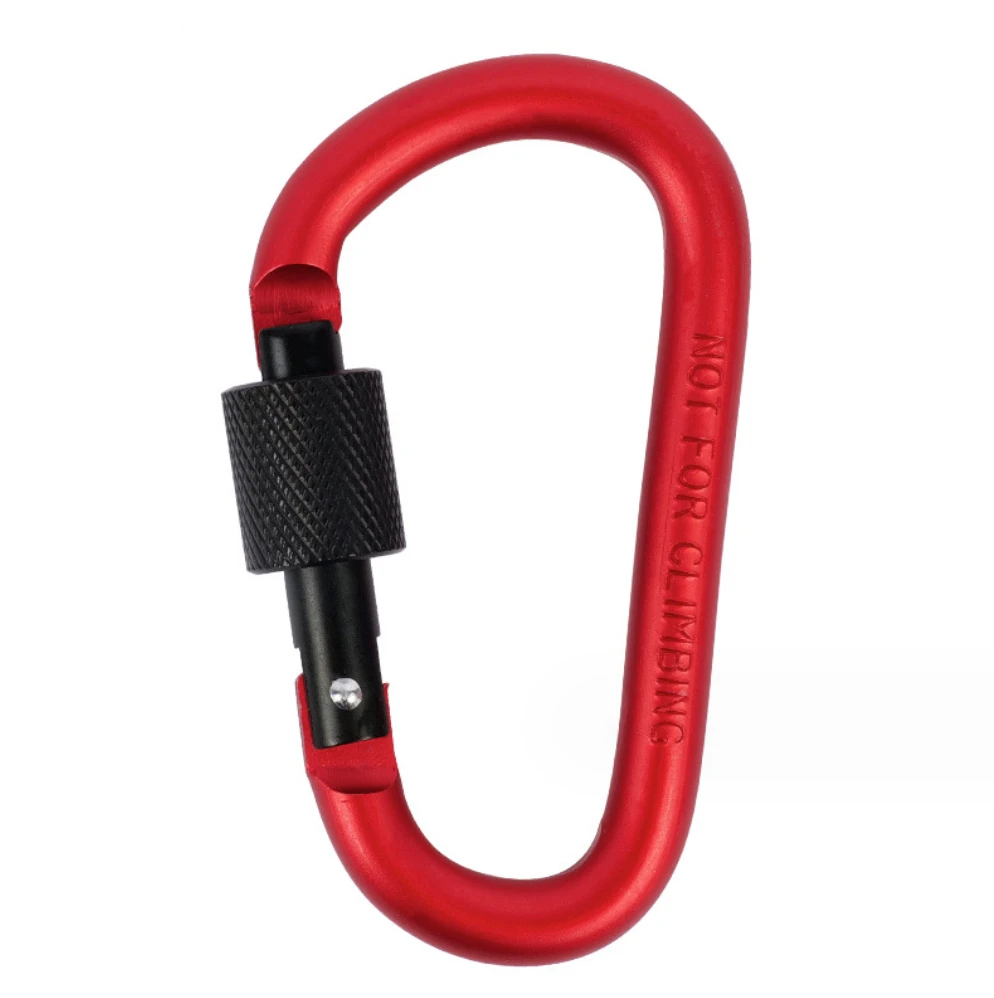 SOLO WILD Bold 8CM lockable D-type carabiner hook Custom Aluminium Alloy carabiner keyring  keychains carabiner
