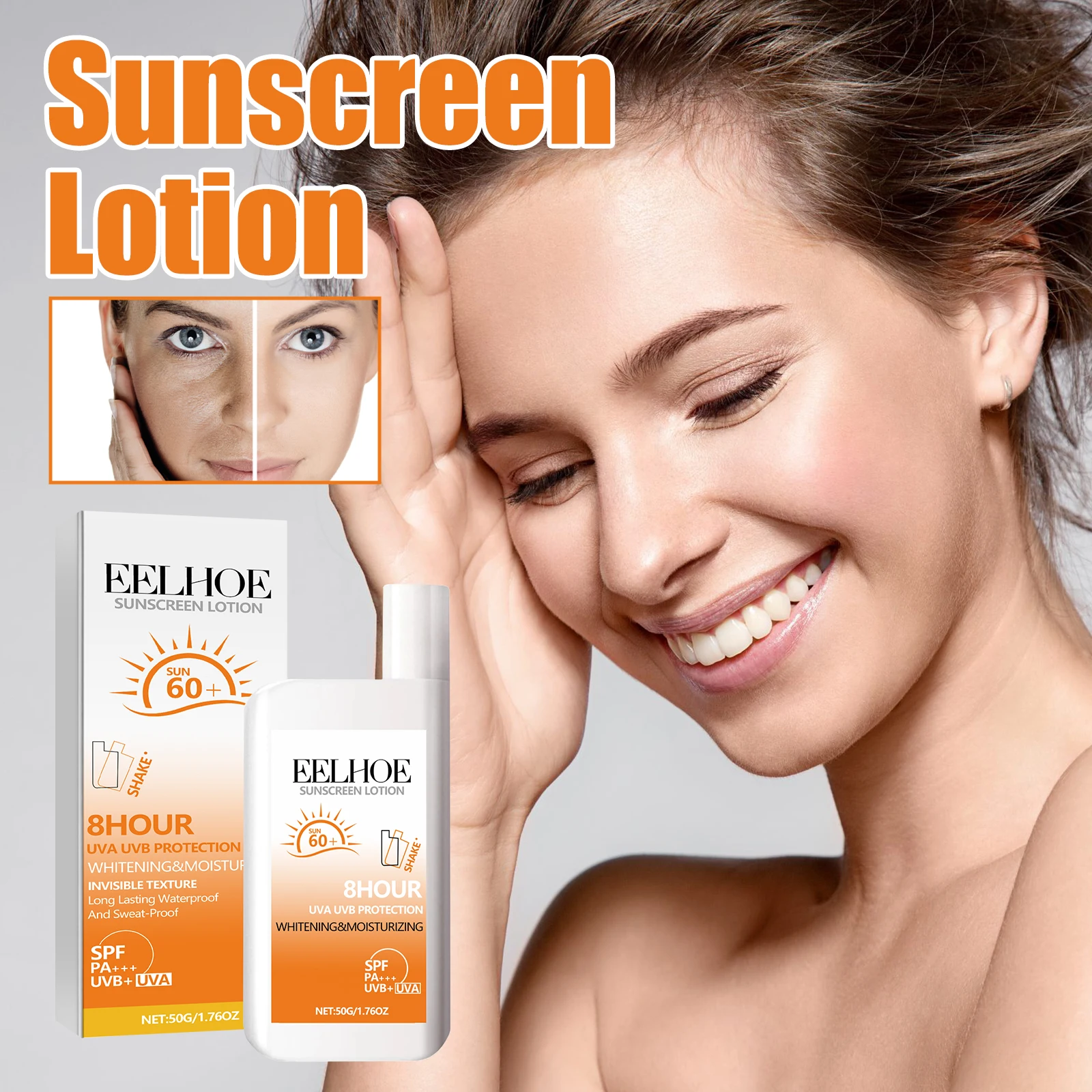 Wholesale EELHOE  SPF50  8 Hour Protection  Anti-UV  Whitening Sunscreen Lotion For Face And Body