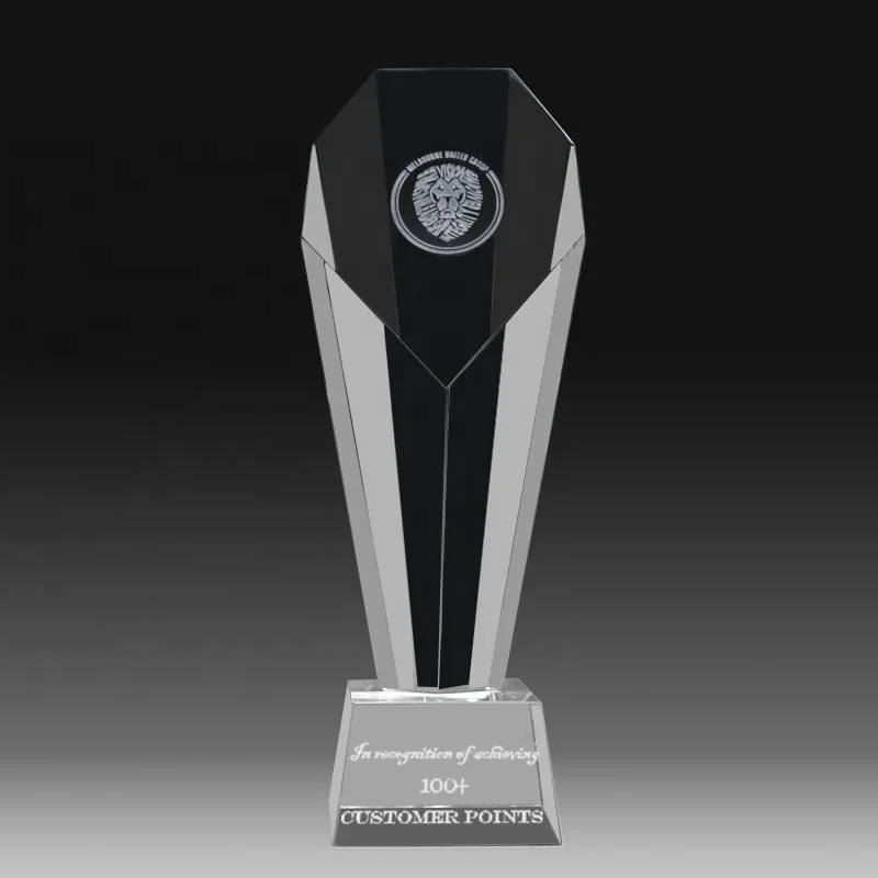Custom Engraved K9 Crystal Column Trophy Award With Crystal Base For Corporate Souvenirs Gifts