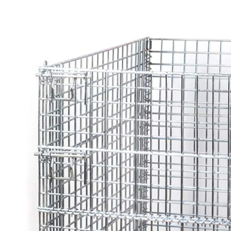 Warehouse Collapsible Storage Cargo Rigid Metal Box Wire Container