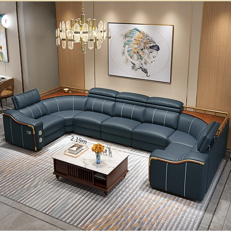 Factory customizable Good quality living room sofa set furniture modern home leather sectional sofa