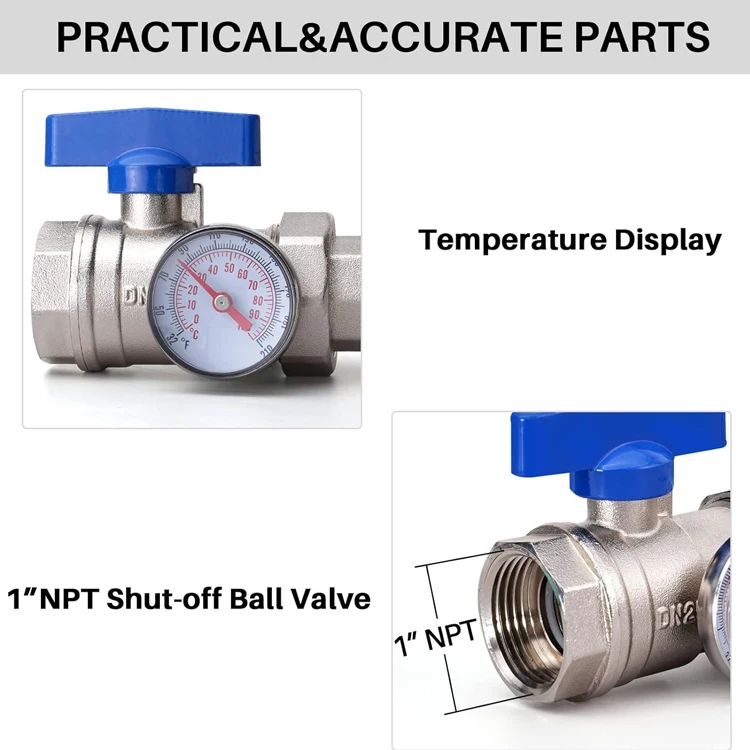 SANIPRO Stainless Steel Water Separator Distributor Mixing Valve System PEX Radiant Underfloor Heating Flow Meter Manifolds
