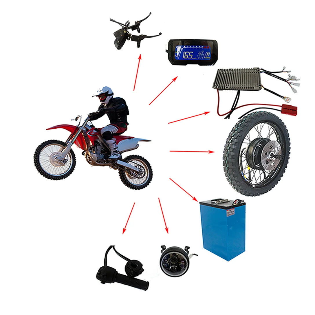 Best Selling 72v 6000W 8000W 15000W electric motorcycle parts geared hub motor bike e motorcycle conversion kit