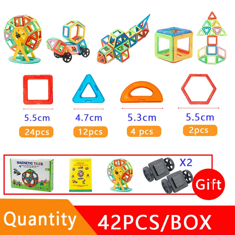 Educational 3D Construction Blocks Set Kids Magnet Toys Magnetic Tiles magnetic installation games magnetic toy