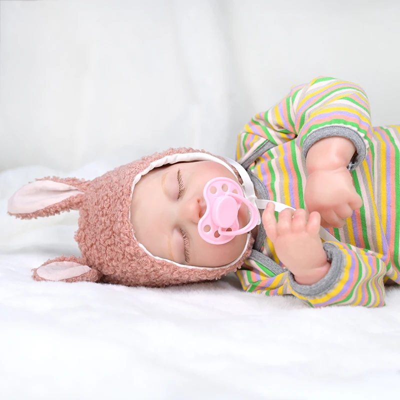 18 inch  Custom Doll Fashion Vinyl Rebirth Doll Soft Rubber Simulation Baby For Birthday Christmas Gift Reborn Dolls Painted