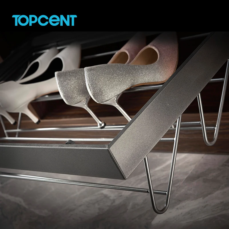 Topcent MA.1304 Simply Wardrobes Wired Shoe Rack Pull OutSoft Close Drawer Storage Baskets Shoe Rack