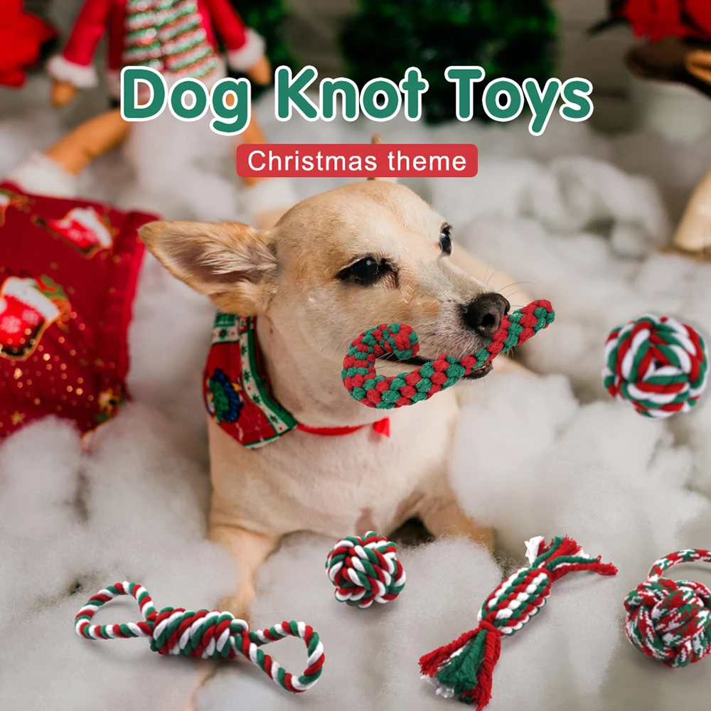 SHURUI PET Manufacturer Pet Puppy Rope Chew Toys Christmas Toys Interactive Dog Toys FOR DOG TRAINING TEETH CLEANING