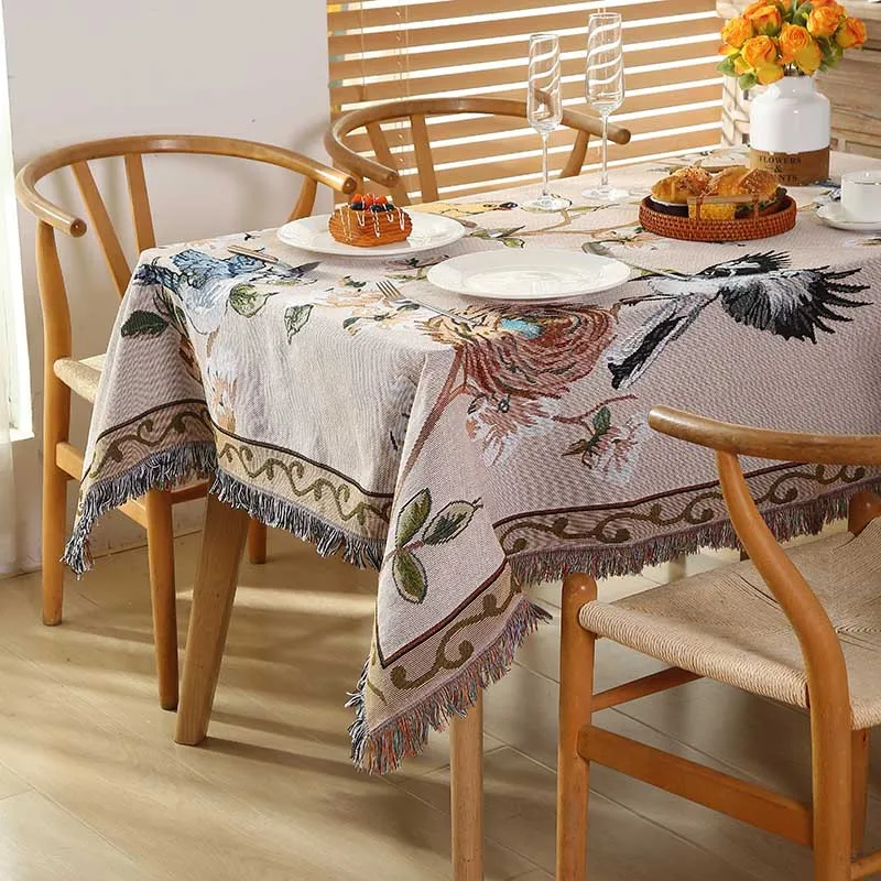 Chinese vintage Throw Blanket Picnic With Tassel Sofa Bed Decorative Boho Sofa Cover Blankets