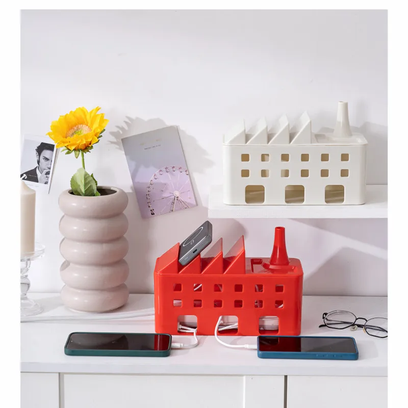 Professional Power Strip Organizer Box Desk Computer Cable Organizer Box Neat and Tidy Storage Solution for Power Strips