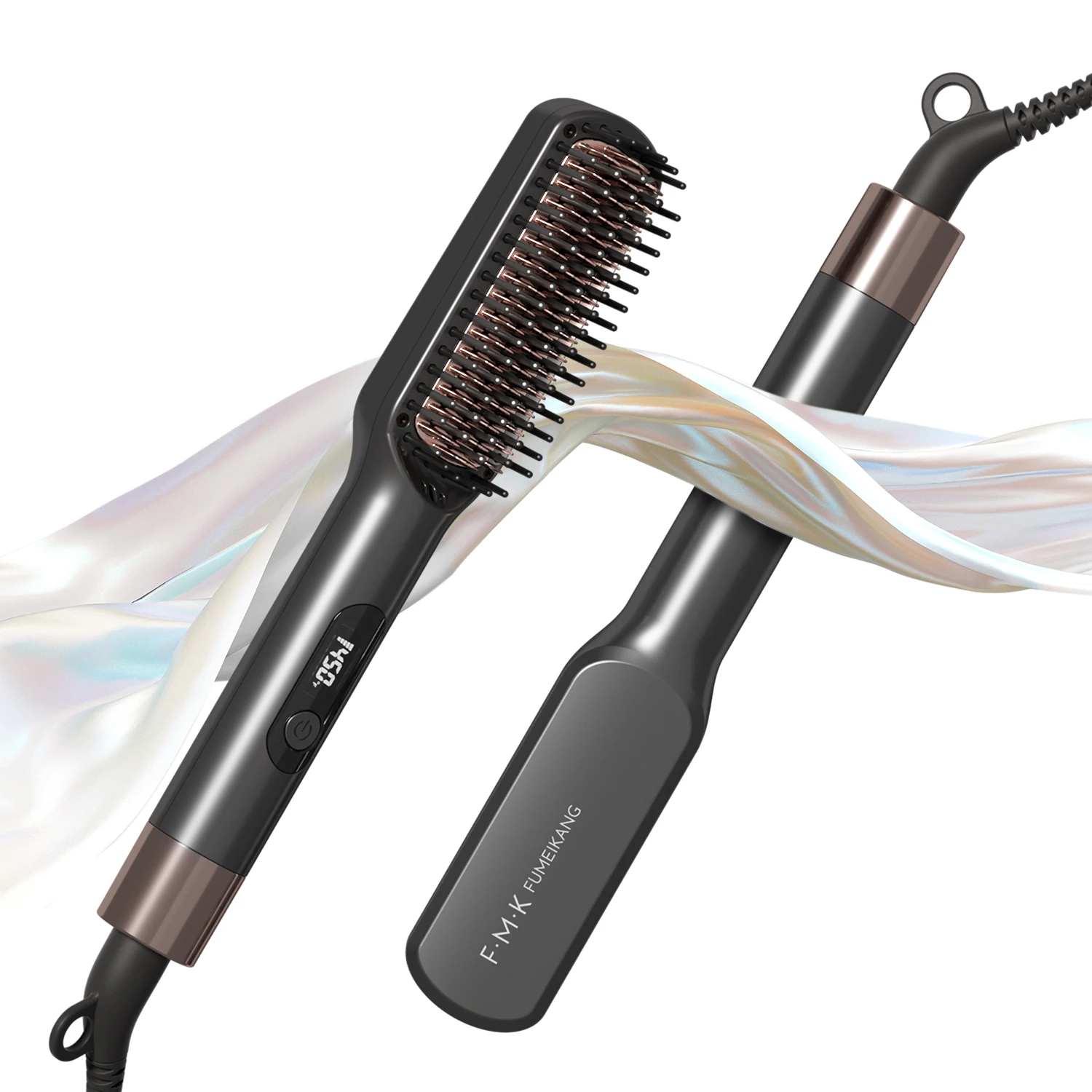 Electric brush straightener with world wide 110-240V 50W AL,Ceramic coated plate material LED screen