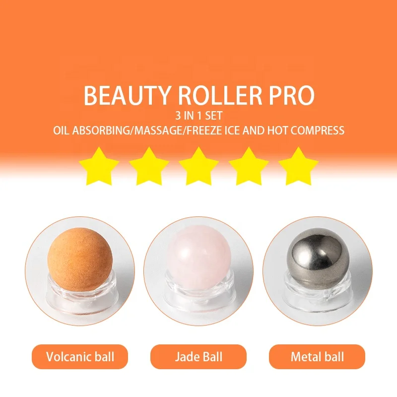 Wingether 2022 Amazon Hot Sale Oil Absorbing Roller Wood Soft And Comfortable Massage Rollers Face Roller Ice Globes